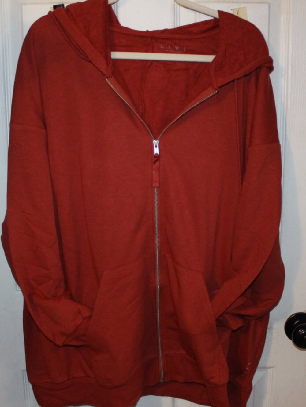 NWT Lane Bryant LIV zipper front hoodie clay color 26/28